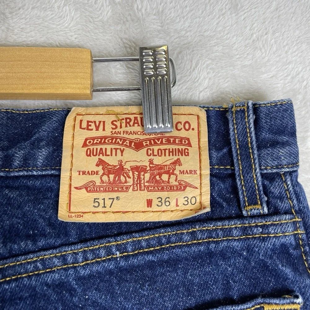 Vintage Levis 517 Jeans Mens 36x30 Y2K Dark Wash 2005 Bootcut Cowboy Skater West